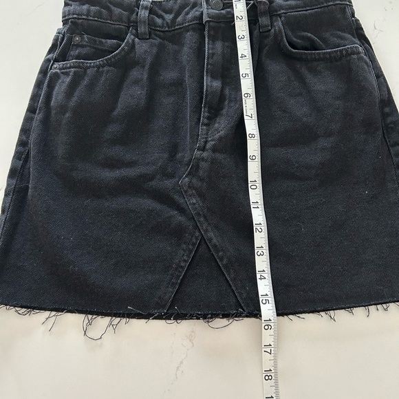 MNG Mango Denim Jeans Mini Basic Skirt X-Small Black Short 100% Organic Cotton - Picture 7 of 7